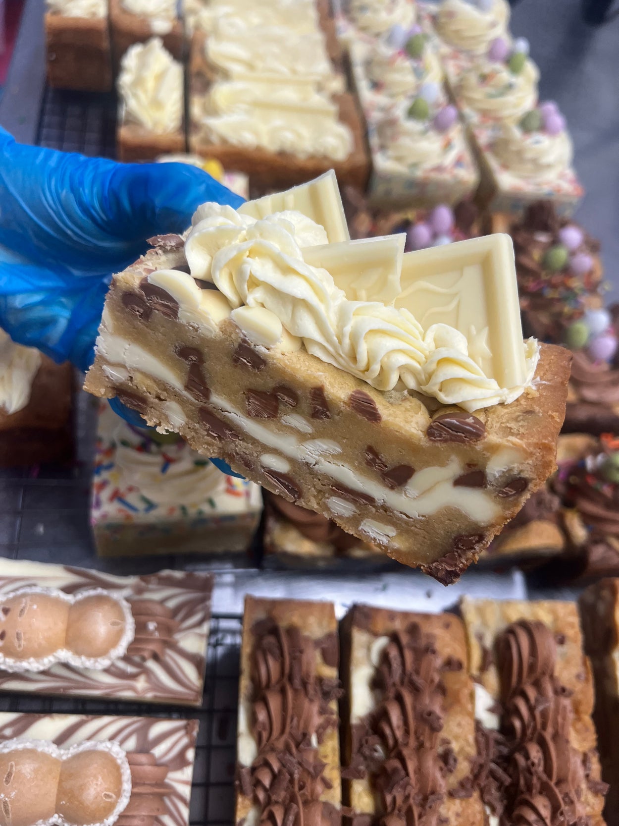 Ganache Topped White Chocolate Cookie Bar